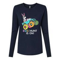 Happy Easter Monster Truck Lovers Dabbing Bunny Womens Cotton Relaxed Long Sleeve T-Shirt