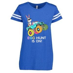 Happy Easter Monster Truck Lovers Dabbing Bunny Enza Ladies Jersey Football T-Shirt