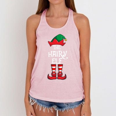 Hairy Elf Matching Family Christmas Gift Women's Knotted Racerback Tank