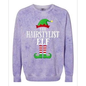 Hairstylist Elf Matching Family Group Christmas Party Pajama Colorblast Crewneck Sweatshirt