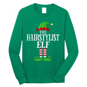 Hairstylist Elf Matching Family Group Christmas Party Pajama Long Sleeve Shirt