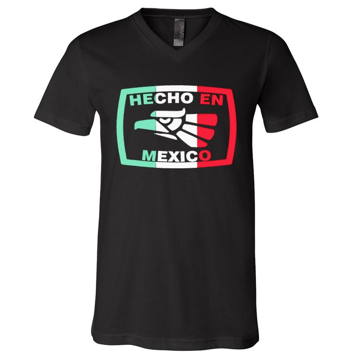 Hecho En Mexico Eagle Mexican Independence Day V-Neck T-Shirt