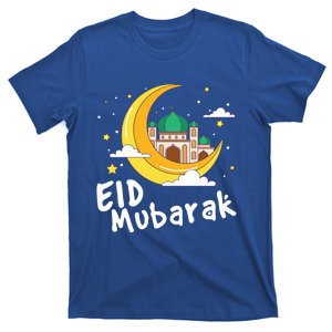 Happy Eid Mubarak Calligraphy With Mosque And Eid Crescent Gift T-Shirt