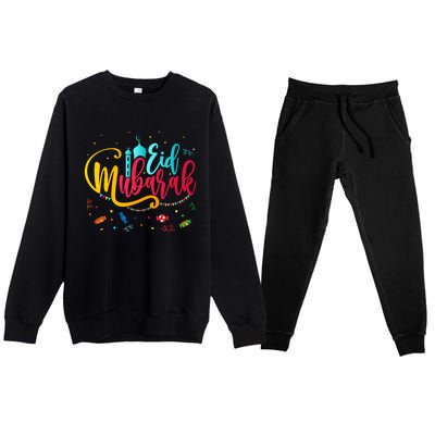 Happy Eid Mubarak Eid Al Fitr Eid Al Adha Cute Gift Premium Crewneck Sweatsuit Set