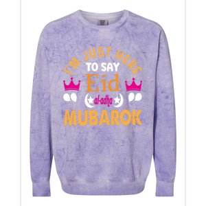 Happy Eid Mubarak For Muslim Eid Al Fitr Islamic Gift Colorblast Crewneck Sweatshirt