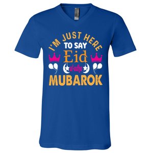 Happy Eid Mubarak For Muslim Eid Al Fitr Islamic Gift V-Neck T-Shirt