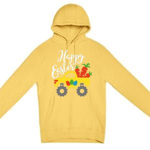 Happy Easter Monster Truck Carrots Cool Gift Premium Pullover Hoodie