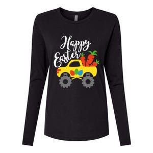 Happy Easter Monster Truck Carrots Cool Gift Womens Cotton Relaxed Long Sleeve T-Shirt