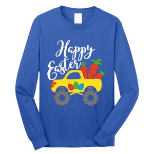 Happy Easter Monster Truck Carrots Cool Gift Long Sleeve Shirt