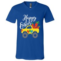 Happy Easter Monster Truck Carrots Cool Gift V-Neck T-Shirt