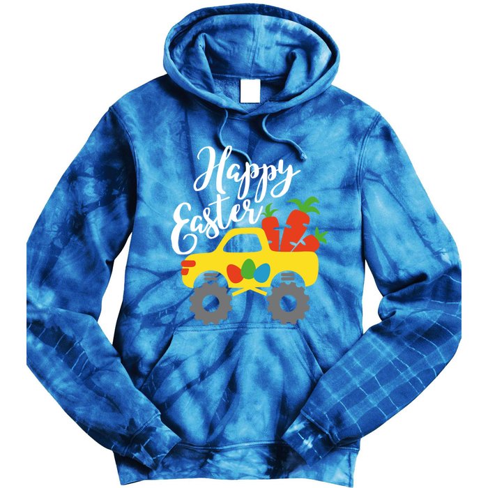 Happy Easter Monster Truck Carrots Cool Gift Tie Dye Hoodie