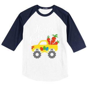 Happy Easter Monster Truck Carrots Cool Gift Baseball Sleeve Shirt