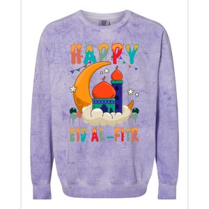 Happy Eid Mubarak For Muslim Eid Al Fitr Meaningful Gift Colorblast Crewneck Sweatshirt