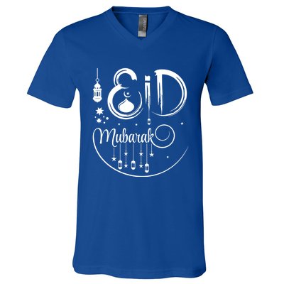 Happy Eid Mubarak Gift Eid Algiftfitr Eid Ramadan Islamic Gift V-Neck T-Shirt