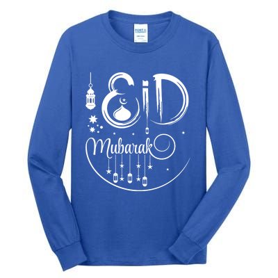 Happy Eid Mubarak Gift Eid Algiftfitr Eid Ramadan Islamic Gift Tall Long Sleeve T-Shirt