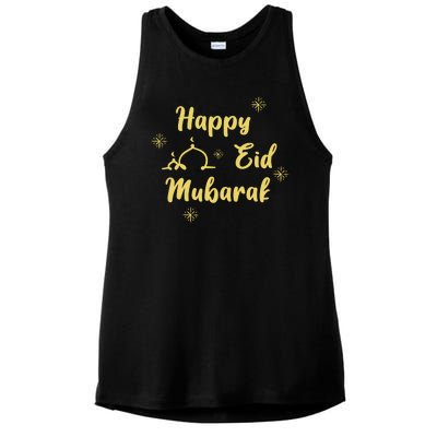 Happy Eid Mubarak Celebration Ladies PosiCharge Tri-Blend Wicking Tank