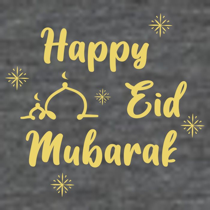 Happy Eid Mubarak Celebration 7 Panel Mesh Trucker Snapback Hat