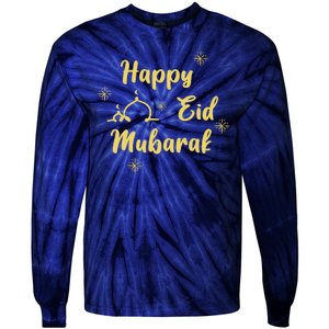 Happy Eid Mubarak Celebration Tie-Dye Long Sleeve Shirt