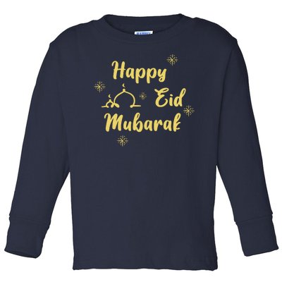 Happy Eid Mubarak Celebration Toddler Long Sleeve Shirt