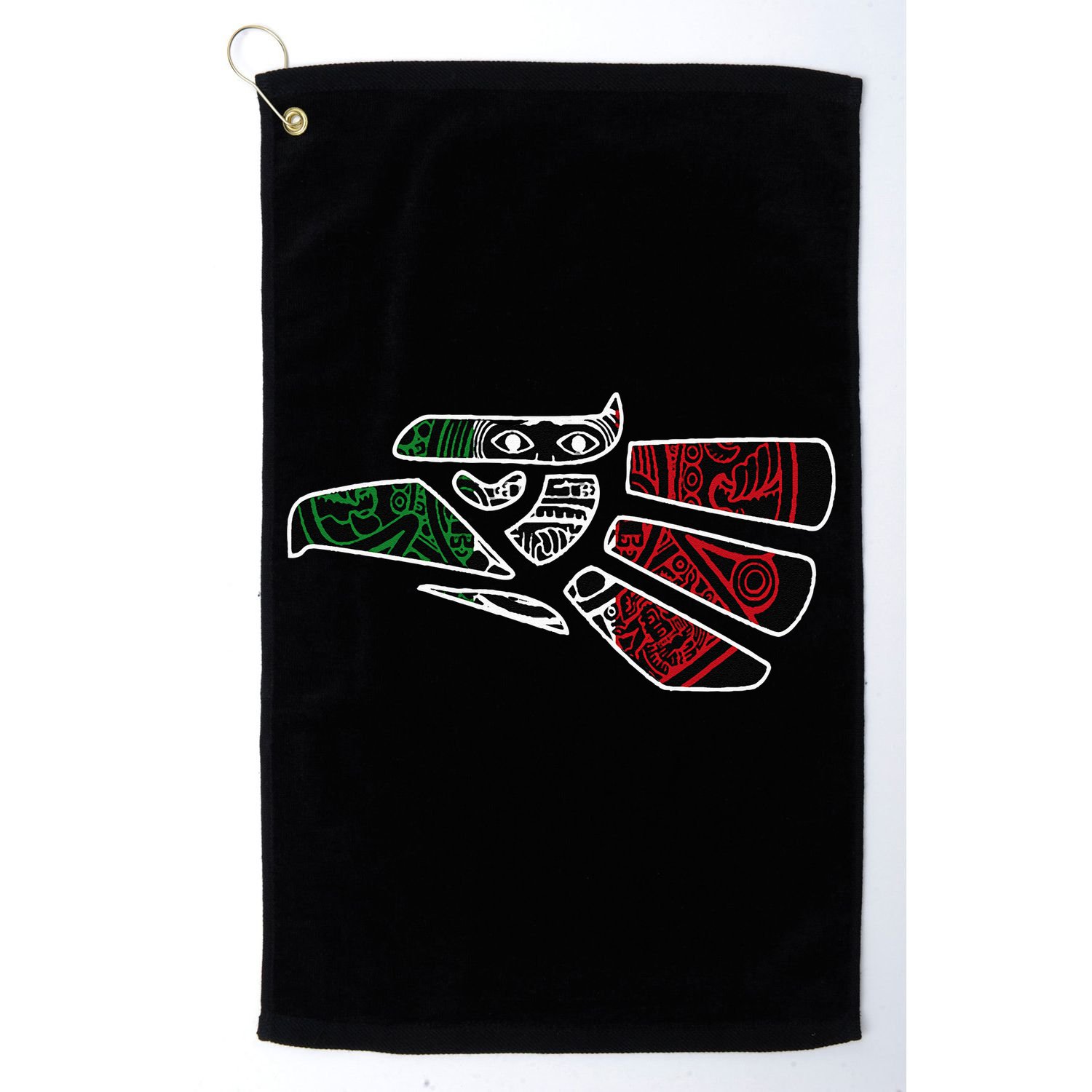 Hecho En Mexico Aztec Calendar Mexican Eagle Golf Towel