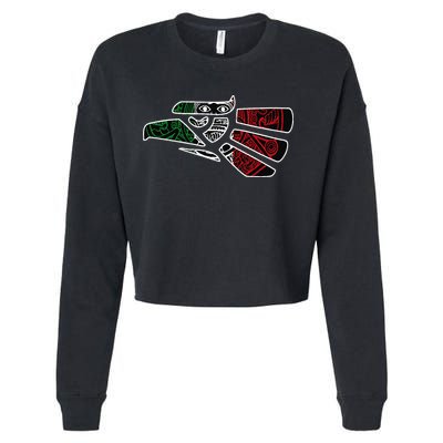 Hecho En Mexico Aztec Calendar Mexican Eagle Cropped Pullover Crew