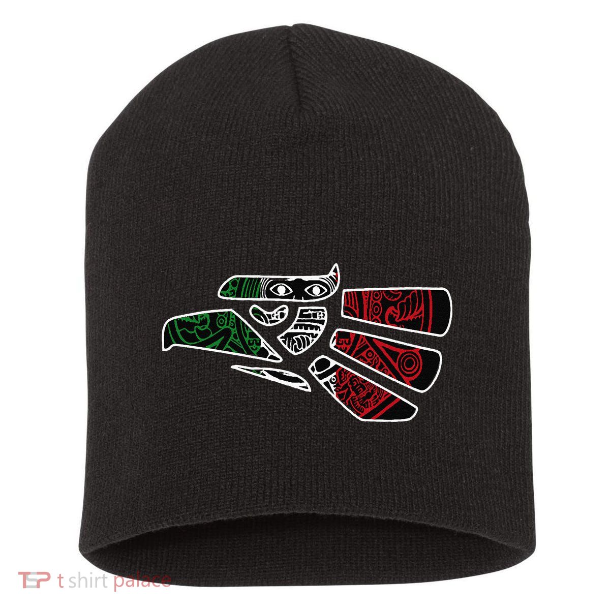 Hecho En Mexico Aztec Calendar Mexican Eagle Short Acrylic Beanie