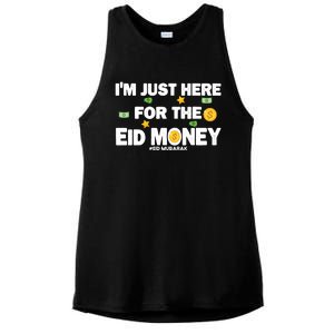 Happy Eid Mubarak Funny Eid Al Fitr I'm Here For Money Ladies PosiCharge Tri-Blend Wicking Tank