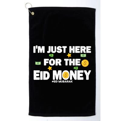 Happy Eid Mubarak Funny Eid Al Fitr I'm Here For Money Golf Towel