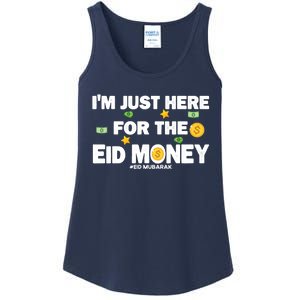 Happy Eid Mubarak Funny Eid Al Fitr I'm Here For Money Ladies Essential Tank