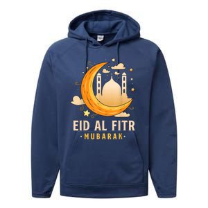 Happy Eid Mubarak For Muslim Eid Al Fitr Performance Fleece Hoodie