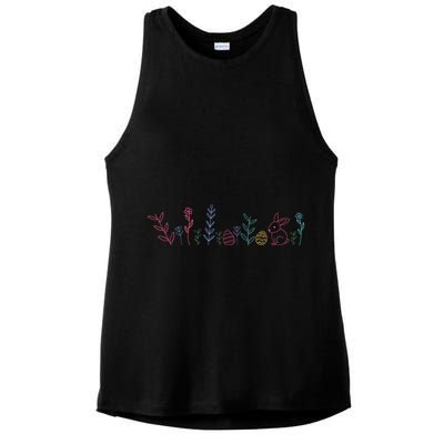 Happy Easter Minimalist Easter Sunday Ladies PosiCharge Tri-Blend Wicking Tank