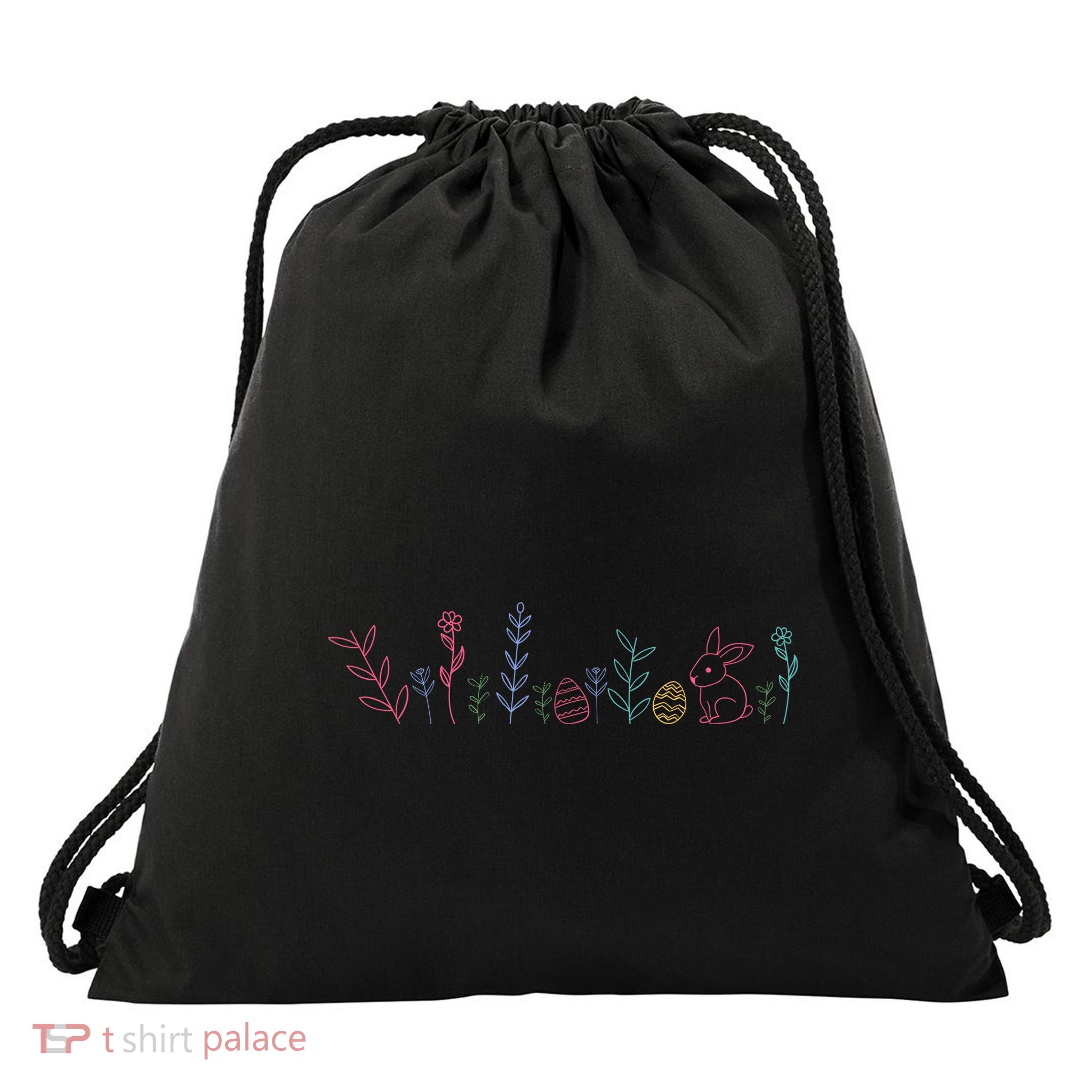 Happy Easter Minimalist Easter Sunday Drawstring Bag