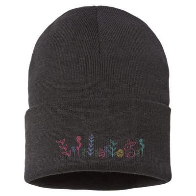 Happy Easter Minimalist Easter Sunday Sustainable Knit Beanie