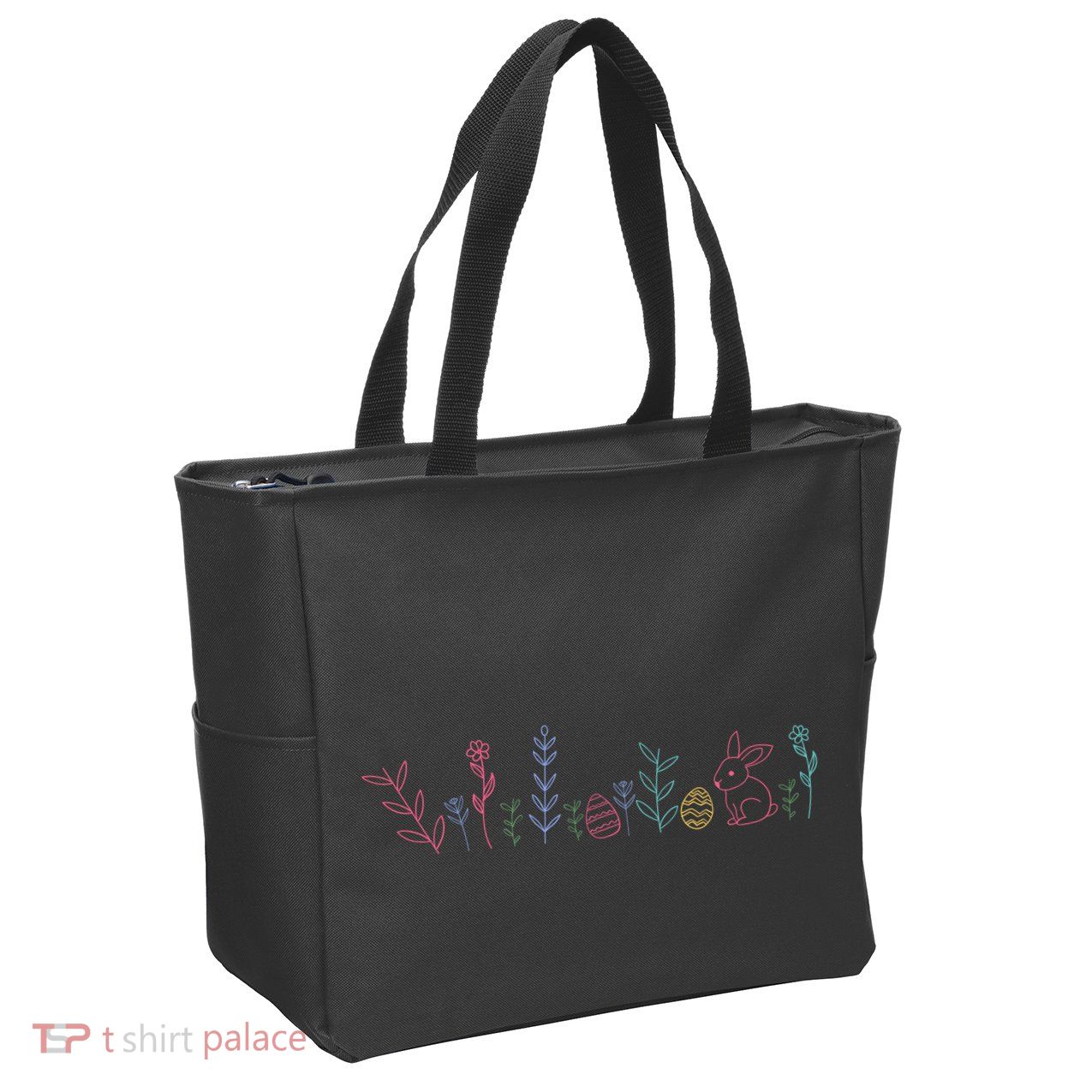 Happy Easter Minimalist Easter Sunday Zip Tote Bag