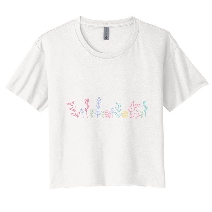 Happy Easter Minimalist Easter Sunday Women's Crop Top Tee