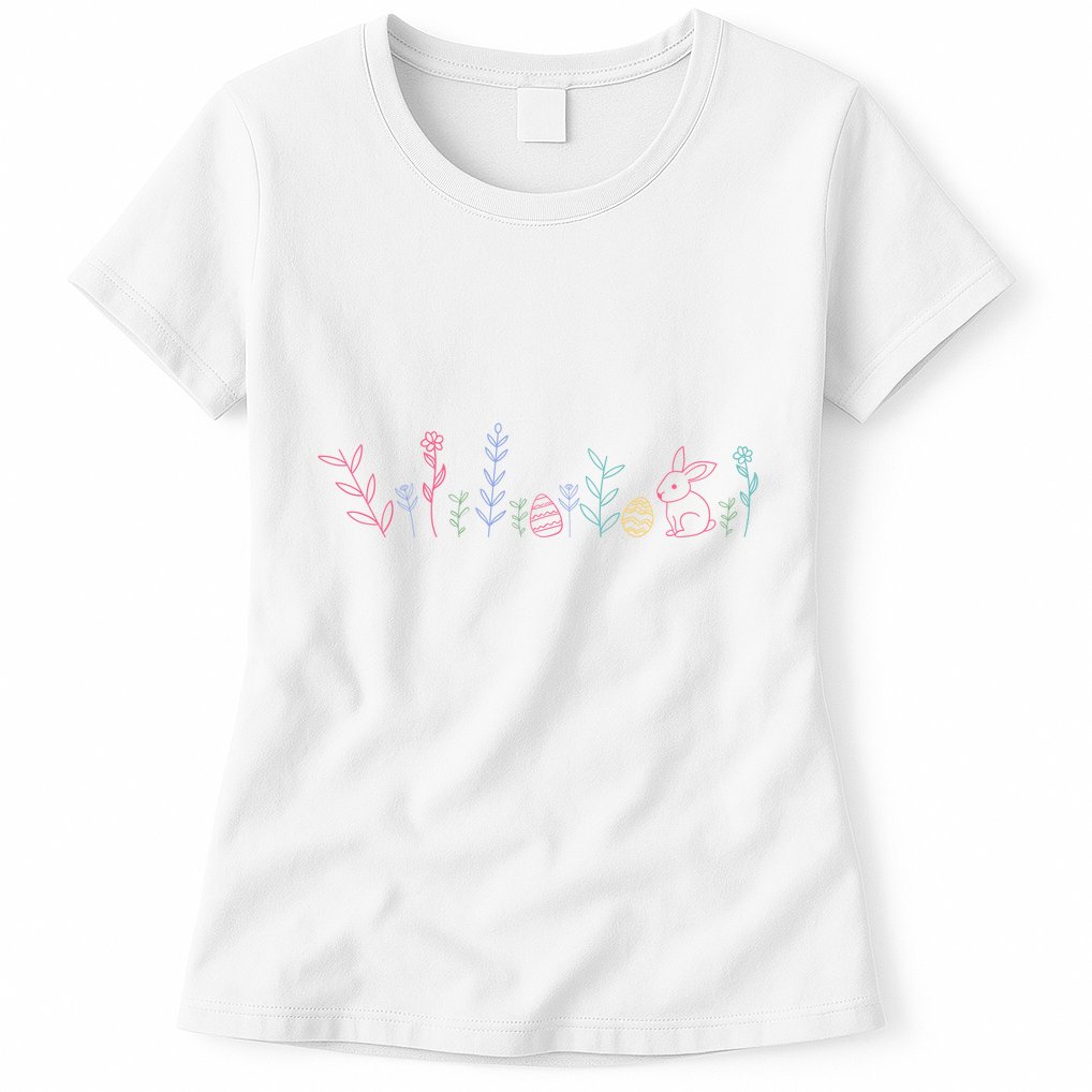 Happy Easter Minimalist Easter Sunday Womens T-Shirt