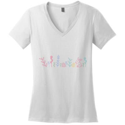 Happy Easter Minimalist Easter Sunday Women's V-Neck T-Shirt