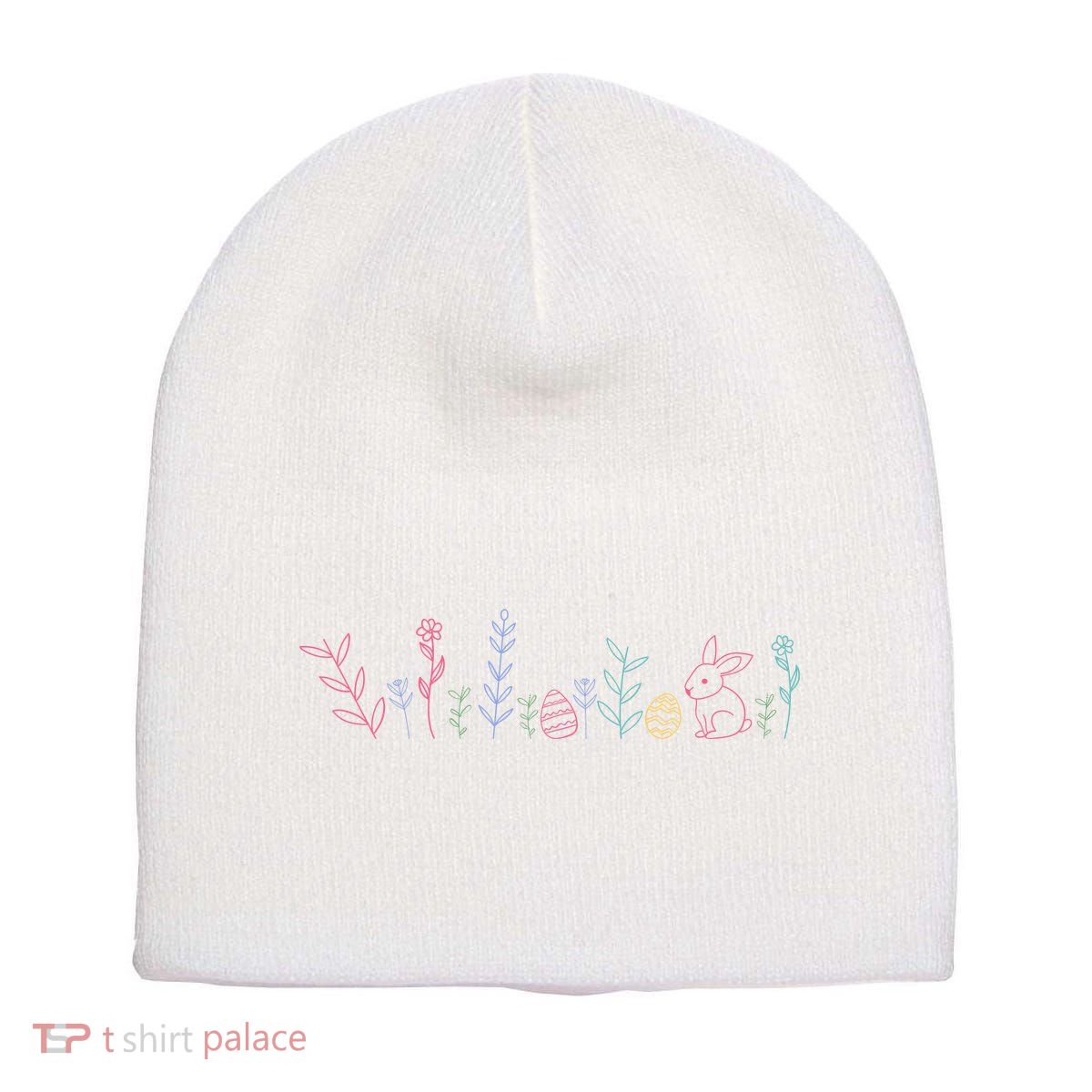 Happy Easter Minimalist Easter Sunday Short Acrylic Beanie