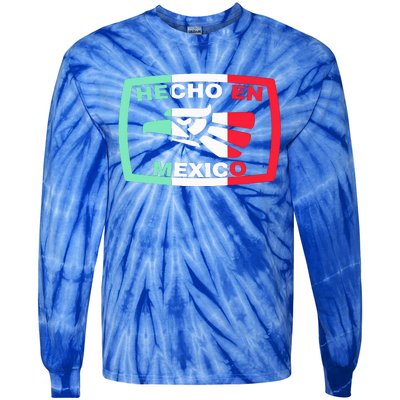 Hecho En Mexico Eagle Mexican Independence Day Tie-Dye Long Sleeve Shirt