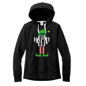 Happy Elf Matching Family Group Christmas Party Women's Fleece Hoodie