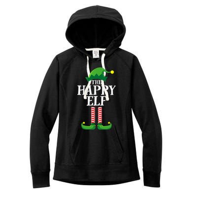 Happy Elf Matching Family Group Christmas Party Women's Fleece Hoodie