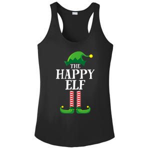 Happy Elf Matching Family Group Christmas Party Ladies PosiCharge Competitor Racerback Tank