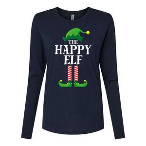 Happy Elf Matching Family Group Christmas Party Womens Cotton Relaxed Long Sleeve T-Shirt