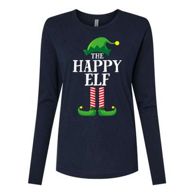 Happy Elf Matching Family Group Christmas Party Womens Cotton Relaxed Long Sleeve T-Shirt