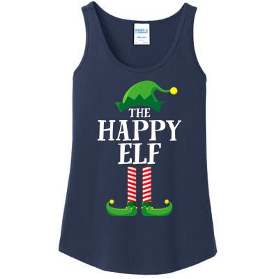 Happy Elf Matching Family Group Christmas Party Ladies Essential Tank