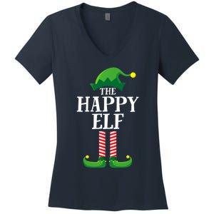 Happy Elf Matching Family Group Christmas Party Women's V-Neck T-Shirt