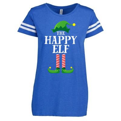 Happy Elf Matching Family Group Christmas Party Enza Ladies Jersey Football T-Shirt