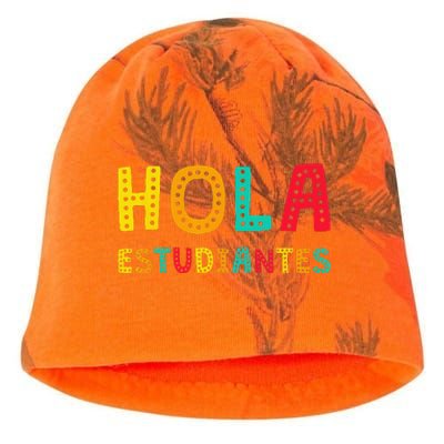 Hola Estudiantes Maestra Back to School Spanish Teacher Kati - Camo Knit Beanie