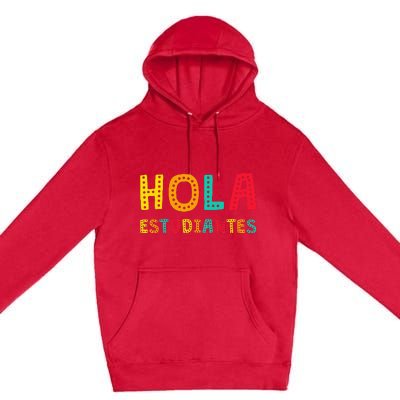 Hola Estudiantes Maestra Back to School Spanish Teacher Premium Pullover Hoodie