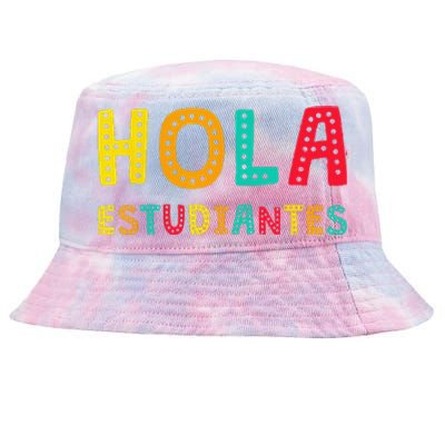 Hola Estudiantes Maestra Back to School Spanish Teacher Tie-Dyed Bucket Hat